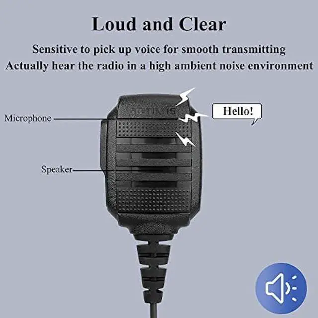 Alt view image 3 of 7 - Retevis Two Way Radio Shoulder Speaker Mic,Compatible with Retevis RT22 RT68 RT21 H-777 RT22S RT27 RT86 RT18 RT85 RT-5R RT19 Baofeng UV-5R Arcshell AR-5 Walkie Talkie (10 Pack)