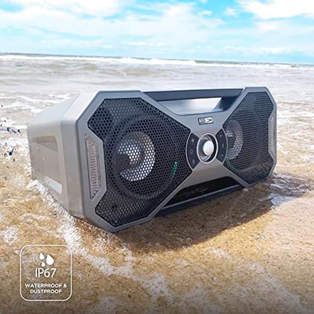 Alt view image 4 of 6 - Altec Lansing Mix 2.0 - Waterproof Bluetooth Speaker with Strong Bass, Portable Speaker for Travel & Outdoor Use, 100 Foot Range & 20 Hour Playtime
