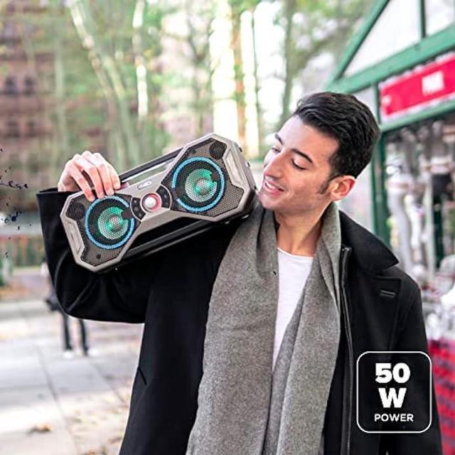 Alt view image 5 of 6 - Altec Lansing Mix 2.0 - Waterproof Bluetooth Speaker with Strong Bass, Portable Speaker for Travel & Outdoor Use, 100 Foot Range & 20 Hour Playtime