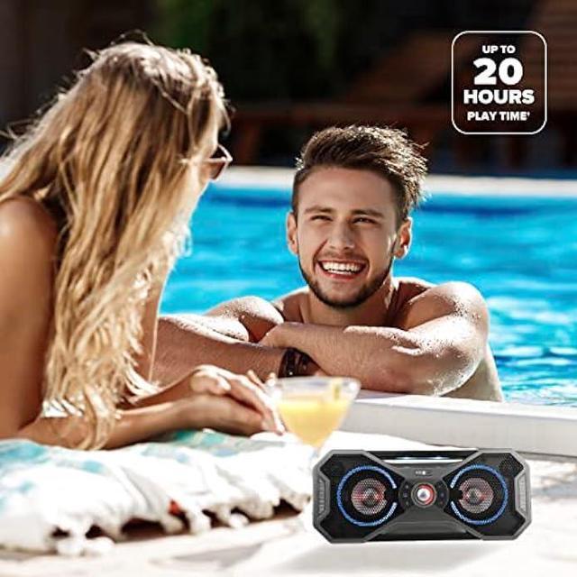 Alt view image 6 of 6 - Altec Lansing Mix 2.0 - Waterproof Bluetooth Speaker with Strong Bass, Portable Speaker for Travel & Outdoor Use, 100 Foot Range & 20 Hour Playtime
