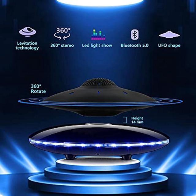 Alt view image 3 of 5 - RUIXINDA Magnetic Levitating Bluetooth Speaker, Levitating UFO Speakers with LED Lights, 360 Degree Rotation,Wireless Floating Speakers for Home Office Decor Cool Tech Gadgets,Creative Gifts