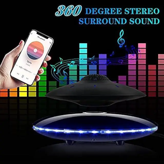 Alt view image 4 of 5 - RUIXINDA Magnetic Levitating Bluetooth Speaker, Levitating UFO Speakers with LED Lights, 360 Degree Rotation,Wireless Floating Speakers for Home Office Decor Cool Tech Gadgets,Creative Gifts