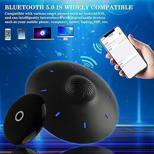 Alt view image 5 of 5 - RUIXINDA Magnetic Levitating Bluetooth Speaker, Levitating UFO Speakers with LED Lights, 360 Degree Rotation,Wireless Floating Speakers for Home Office Decor Cool Tech Gadgets,Creative Gifts