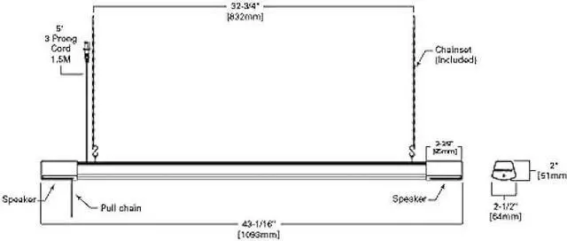 Alt view image 2 of 4 - EATON Lighting 4SHP3240BTS 3400 lm LED Shop Light with Bluetooth Speakers, 43