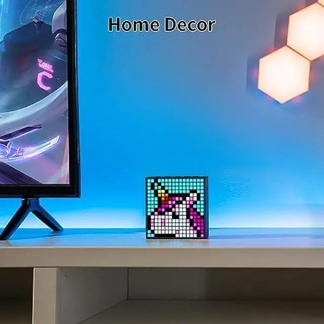 Alt view image 4 of 5 - Divoom TimeBox Evo -- Pixel Art Bluetooth Speaker with 16x16 LED Display APP Control - Cool Animation Frame & Gaming Room Setup & Bedside Alarm Clock- Black