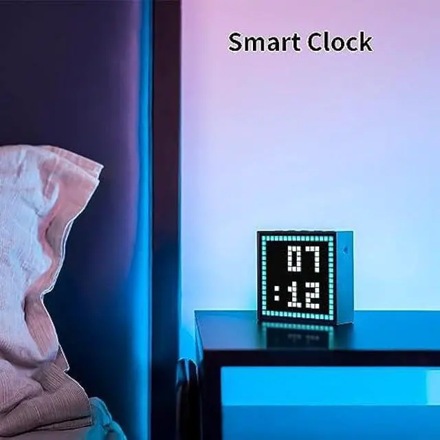 Alt view image 5 of 5 - Divoom TimeBox Evo -- Pixel Art Bluetooth Speaker with 16x16 LED Display APP Control - Cool Animation Frame & Gaming Room Setup & Bedside Alarm Clock- Black