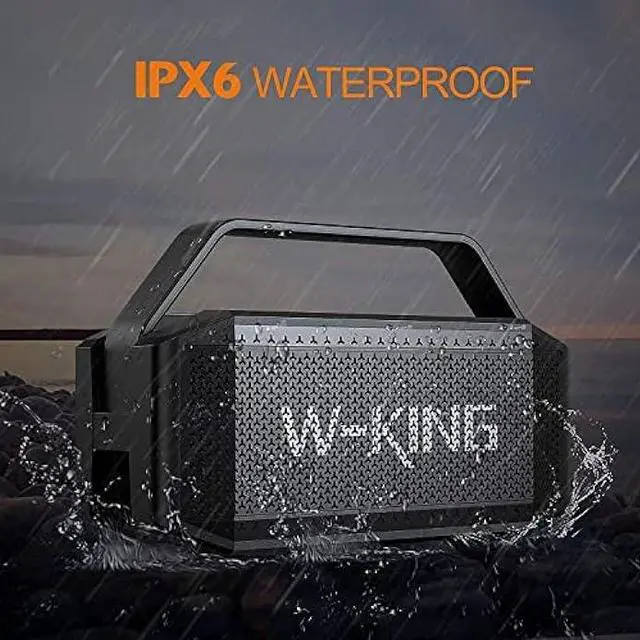Alt view image 3 of 7 - W-KING Portable Loud Bluetooth Speakers with Subwoofer, 60W(80W Peak) Outdoor Speakers Bluetooth Wireless Waterproof Speaker, Deep Bass/V5.0/40H Play/Power Bank/TF Card/AUX/EQ, Large for Party