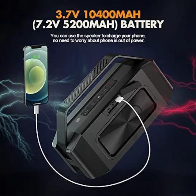 Alt view image 6 of 7 - W-KING Portable Loud Bluetooth Speakers with Subwoofer, 60W(80W Peak) Outdoor Speakers Bluetooth Wireless Waterproof Speaker, Deep Bass/V5.0/40H Play/Power Bank/TF Card/AUX/EQ, Large for Party