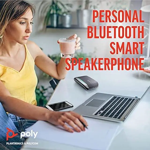 Alt view image 2 of 6 - Poly - Sync 20+ Bluetooth Speakerphone (Plantronics) - Personal Portable Speakerphone - USB-C Bluetooth Adapter - Connect to Your PC/Mac/Cell Phone - Works with Teams (Certified), Zoom & More