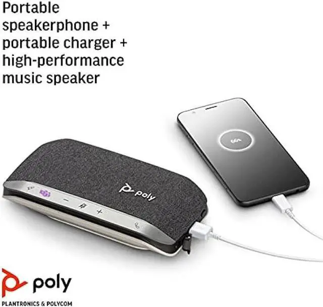 Alt view image 3 of 6 - Poly - Sync 20+ Bluetooth Speakerphone (Plantronics) - Personal Portable Speakerphone - USB-C Bluetooth Adapter - Connect to Your PC/Mac/Cell Phone - Works with Teams (Certified), Zoom & More