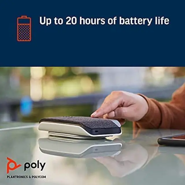 Alt view image 6 of 6 - Poly - Sync 20+ Bluetooth Speakerphone (Plantronics) - Personal Portable Speakerphone - USB-C Bluetooth Adapter - Connect to Your PC/Mac/Cell Phone - Works with Teams (Certified), Zoom & More