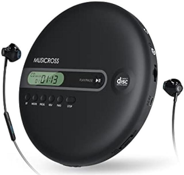 MUSICROSS Bluetooth Portable CD Player,BASS Sound CD Walkman for