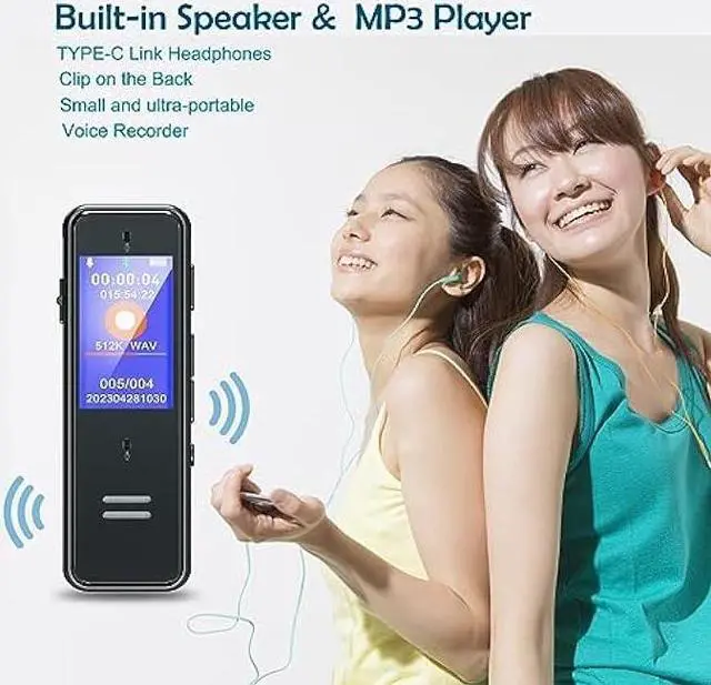 Alt view image 5 of 6 - VTZH 128GB Digital Voice Recorder with Phone APP Control,1600 Hour Smart Voice Recorder One-Touch Recording Speaker Instant Playback MP3,Audio Recording Device for Lectures, Meetings, Cars, Interviews
