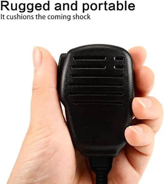 Alt view image 2 of 6 - SAMCOM Shoulder Mic of Walkie Talkies, Long Range Two Way Radio Speaker, Handheld Microphone for Most 2 Way Radio, 2 Pin Radio Mic with PTT (2 Pack)