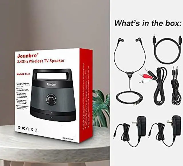 Alt view image 6 of 6 - Joanbro TS1D 2.4GHz Portable Wireless Speakers for TV for Seniors and Hard of Hearing, Optical/RCA/AUX Supported, Voice Highlighting and Tone Control, 100ft Long Range TV Speaker