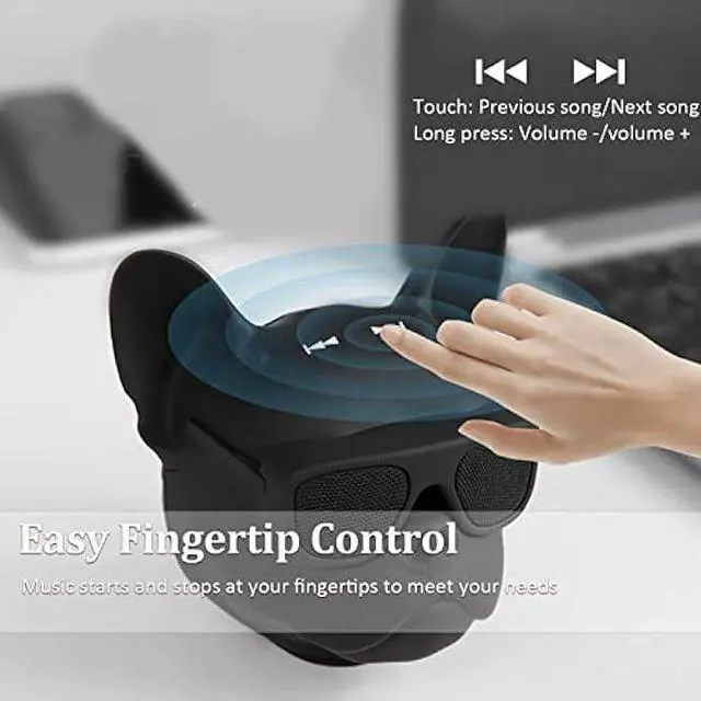 Alt view image 4 of 6 - Portable Bluetooth Speaker, French Bulldog 10W Stereo Sound Music Player Bluetooth 4.1 Wireless Speaker with 32G Extension, Radio Function, Support Voice Command, Built-in Battery