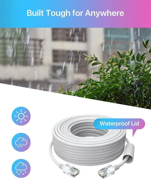 Alt view image 7 of 7 - ZOSI Cat5e Ethernet Cable 100ft High Speed Network RJ45 wire cord for POE security cameras system , PoE switch, internet router , computer , IP cameras (30M)