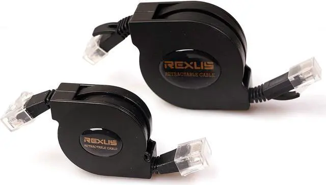 Alt view image 4 of 7 - REXUS 2-Pack Retractable Cat 6 Flat Ethernet Network Cable 6.6 FT, 10 Gigabit High Speed LAN Wires Internet Patch Cable with RJ45 Connector for Xbox,PS4,Router, Modem,Switch(C6R20x2)