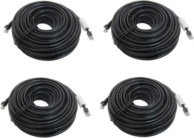 Cat 6 POE Ethernet Cable 100 ft Ethernet Cable Outdoor&Indoor Ethernet Cable  Waterproof Heavy high Speed LAN Network Cables Internet Cable 100 Ft(30  Meter) >1000Mbit/s CAT5/CAT5e/CAT6 Black 30M 4PCS 