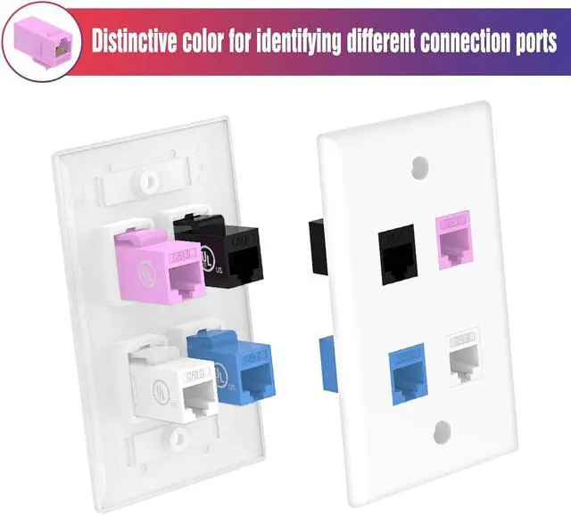 Alt view image 5 of 7 - VCE RJ45 Cat6 Keystone Jack Inline Coupler UL Listed 25-Pack, Female to Female Ethernet Cable Extender Network Insert UTP for Cat6/Cat5e/Cat5 Cable, Pink