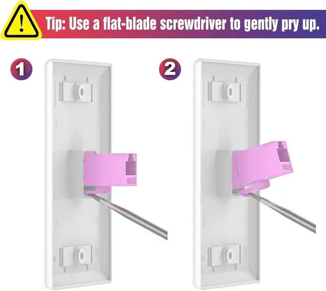 Alt view image 7 of 7 - VCE RJ45 Cat6 Keystone Jack Inline Coupler UL Listed 25-Pack, Female to Female Ethernet Cable Extender Network Insert UTP for Cat6/Cat5e/Cat5 Cable, Pink