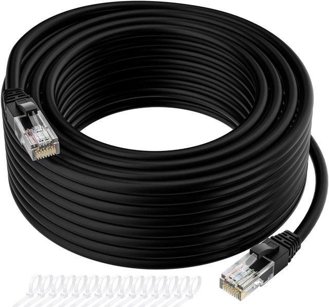 100 ft. High Speed Cat5e Ethernet Cable Network RJ45 Wire Cord for POE  Security Cameras, Router, Computer
