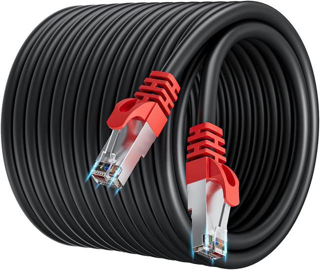 Cat 6 Ethernet Cable 100 ft, Outdoor&Indoor, High Speed RJ45 Internet  Network Cable, Long Cat6 Ethernet Patch Cable 100 Foot, Black