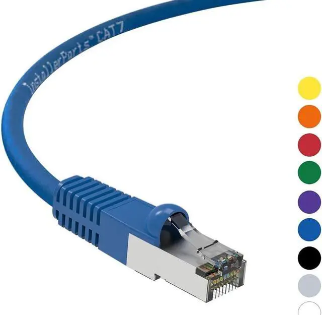 Alt view image 5 of 5 - InstallerParts Ethernet Cable CAT7 Cable Shielded (SSTP) Booted 40 FT - Blue - Professional Series - 10Gigabit/Sec Network/High Speed Internet Cable, 600MHZ