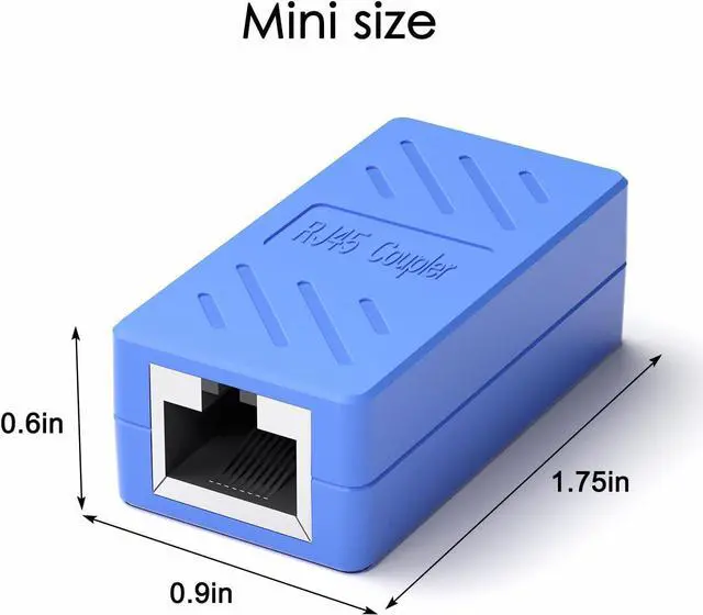 Alt view image 6 of 7 - RJ45 Coupler Ethernet Extension Connector, Cat7 Cat6 Cat5e Ethernet Coupler Female to Female(Blue 5 Pack)