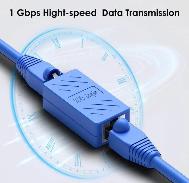 Alt view image 2 of 7 - RJ45 Coupler Ethernet Extension Connector, Cat7 Cat6 Cat5e Ethernet Coupler Female to Female(Blue 5 Pack)