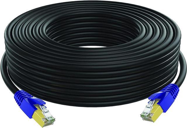 MAXLIN CABLE Cat 7 Ethernet Cable, 100 ft RJ45 600 MHz, Heavy Duty Indoor  Outdoor Gaming LAN Cable, Shielded Copper Waterproof Direct Burial Zero Lag Network  Patch, Compatible with Modem, Router, PS3 