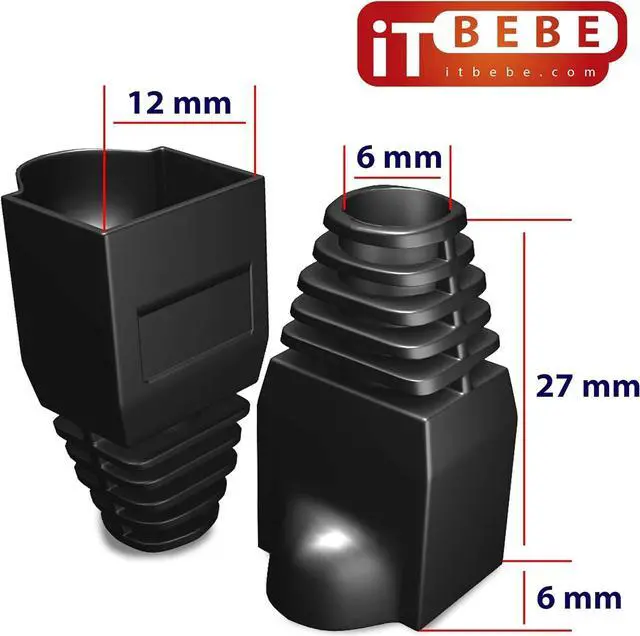 Alt view image 7 of 7 - TBEBE 100 Sets of RJ45 Cat6 Pass-Through Connectors for 24 AWG Cables - 100 Pieces Cat6 Connectors Ends and 100 Pcs RJ45 Connectors Blue Strain Relief Boots for Clean, snag-Free ethernet Patch Cord