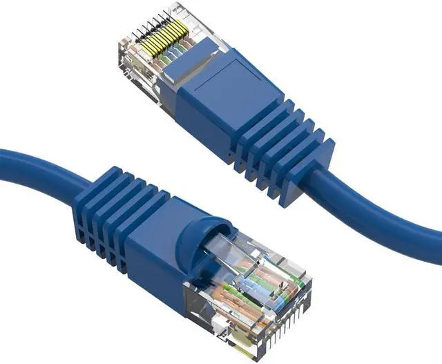 Main image of (10 Pack Cat 6 Ethernet Cable 8 Feet Blue UTP Booted 8 FT Computer Network Cable, Internet Cable, Cat 6 Cable