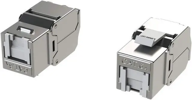 Main image of LINKUP - RJ45 Connectors Cat6A (6 Pack) Shielded Keystone Jack Zinc-Alloy Housing Modular Termination | 10G Easy Internet Tool Free Jacks | for Cat6A up to 22AWG Solid Bulk S/FTP Ethernet Cable