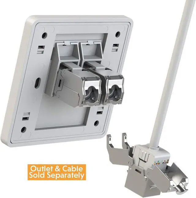 Alt view image 5 of 6 - LINKUP - RJ45 Connectors Cat6A (6 Pack) Shielded Keystone Jack Zinc-Alloy Housing Modular Termination | 10G Easy Internet Tool Free Jacks | for Cat6A up to 22AWG Solid Bulk S/FTP Ethernet Cable
