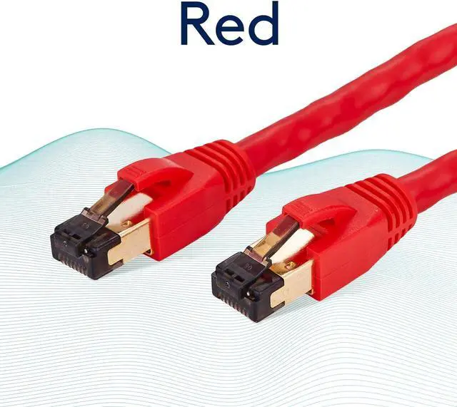 Alt view image 2 of 7 - Cat 8 Ethernet Cable 50FT High Speed Performance Braided 40Gbps 2000Mhz Copper Conductors 26AWG Heavy Duty LAN Wire RJ45 Connector for Gaming Modem Router Switch Internet Red