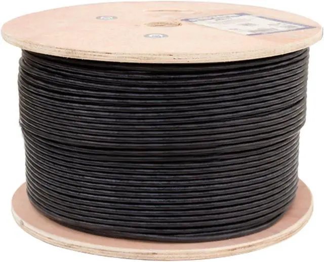 Main image of Vertical Cable Cat6, UTP, UV Jacket, Outdoor, CMX, 1000ft, Black, Bulk Ethernet Cable