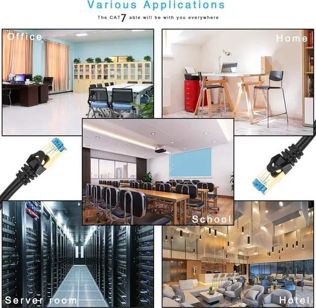 Alt view image 5 of 7 - Cat 7 Ethernet Cable 10 ft Ethernet Cable 26AWG Heavy-Duty Cat 7 Internet Network Computer Patch Cord RJ45 Network Cable Cat7 LAN Cable for PC Laptop Modem Router