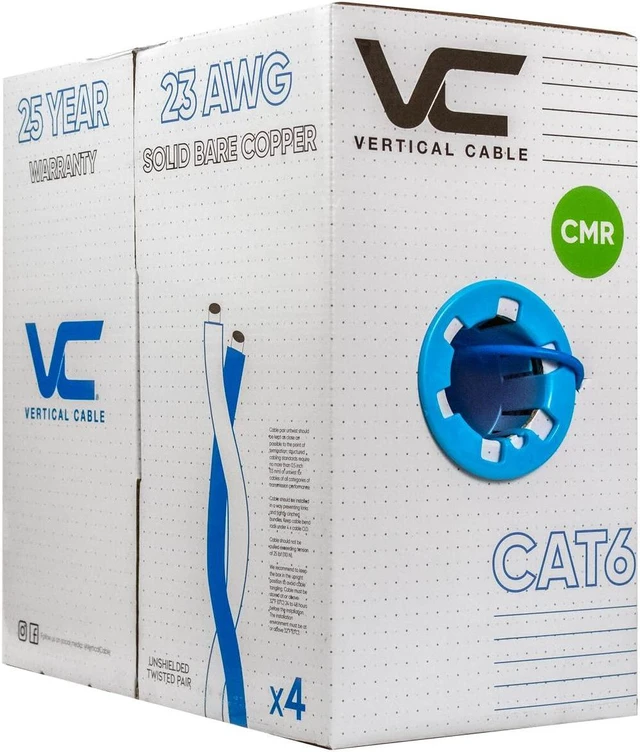 Main image of Cat6, 550 MHz, UTP, 23AWG, Solid Bare Copper, 1000ft, Blue, Bulk Ethernet Cable