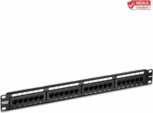Alt view image 3 of 6 - TRENDnet 24-Port Cat6 Unshielded Patch Panel, Wallmount or Rackmount, Compatible with Cat3,4,5,5e,6 Cabling, For Ethernet, Fast Ethernet, Gigabit Applications, Black, TC-P24C6