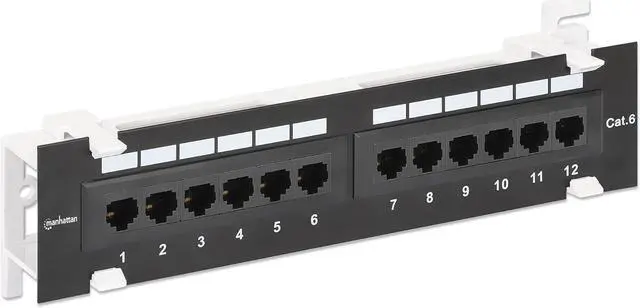 Alt view image 3 of 4 - Manhattan 12-Port Network Patch Panel Cat-6  UL Listed - Wall Mount with 89D Bracket - Installer Grade 3µ Gold Plated Contacts - Lifetime Mfg Warranty 720779