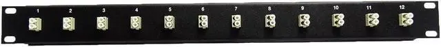 Alt view image 4 of 5 - Ultra Spec Cables 12 Port LC Fiber Patch Panel Multimode (Loaded 1u) 19"