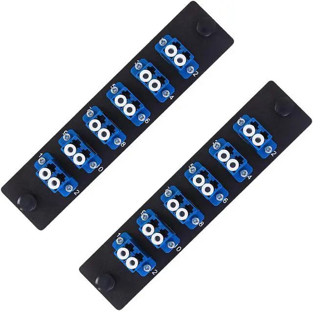 Main image of VFLTOOL 2PCS 6 Duplex LC Adapters LGX Footprint Fiber Patch Panel Loaded 12 Fiber Ports Couplers Enclosure - LC UPC Blue Compatible with SingleMode Multimode|1.25G/10GB OS1-2/OM1-3