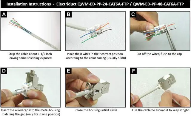 Alt view image 2 of 2 - 48-Port CAT6A FTP Shielded 2U Patch Panel 19-Inch Loaded w/Tool-Less Keystone Jacks Rackmount or Wallmount