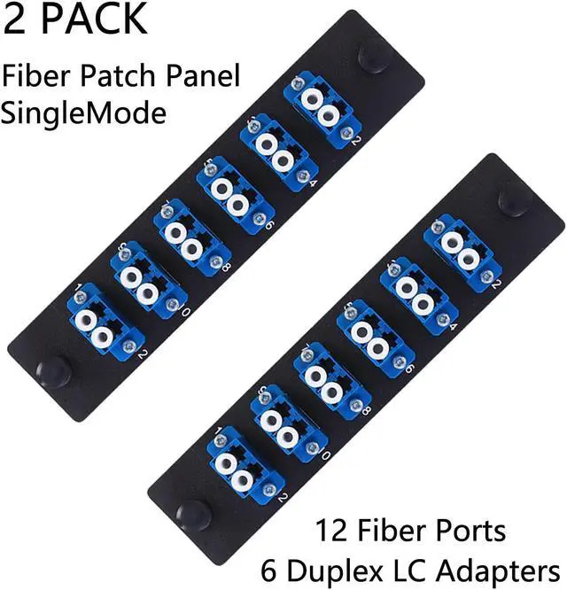Alt view image 2 of 7 - VFLTOOL 2PCS 6 Duplex LC Adapters LGX Footprint Fiber Patch Panel Loaded 12 Fiber Ports Couplers Enclosure - LC UPC Blue Compatible with SingleMode Multimode|1.25G/10GB OS1-2/OM1-3