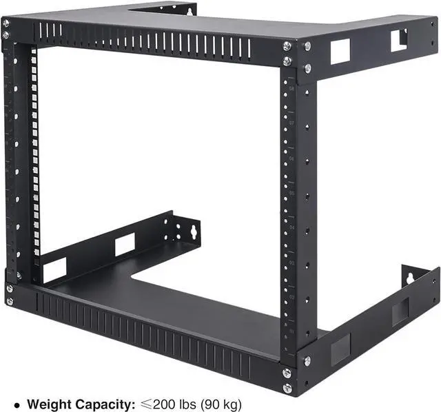 Alt view image 3 of 4 - Sound Town 2-Post 8U Wall Mount Open Frame Rack, 16" Depth, for Servers, IT Equipment, Network Devices, AV, Patch Panels (ST2PWOR-8U)