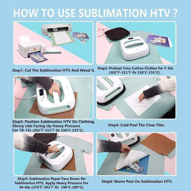 Alt view image 5 of 7 - HTVRONT Sublimation Vinyl for Dark/Light Fabric - 12" X 20FT Sublimation HTV Matte - Sublimation Blanks for Sublimation Shirts/Bag/Hat/Pillow
