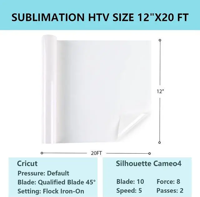 Alt view image 6 of 7 - HTVRONT Sublimation Vinyl for Dark/Light Fabric - 12" X 20FT Sublimation HTV Matte - Sublimation Blanks for Sublimation Shirts/Bag/Hat/Pillow