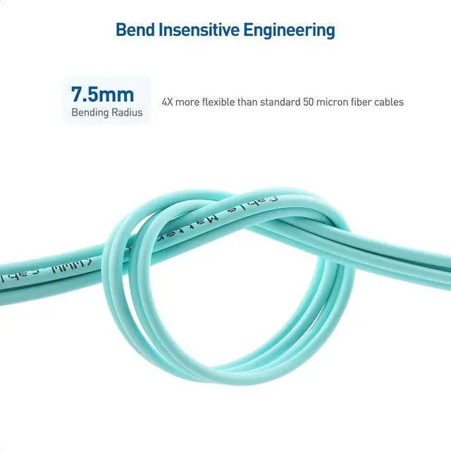 Alt view image 6 of 7 - Cable Matters 10Gb OFNP Plenum Rated Multimode Duplex 50/125 OM3 Fiber Cable, LC to SC Fiber Optic Cable - 22.9ft / 7m