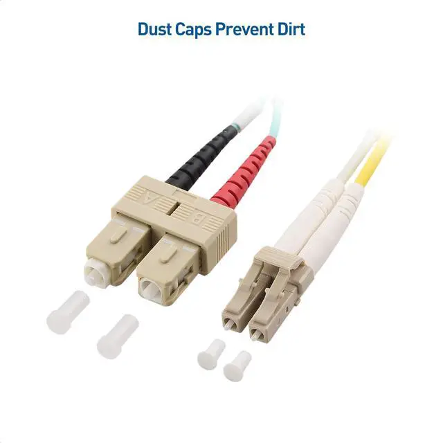 Alt view image 7 of 7 - Cable Matters 10Gb OFNP Plenum Rated Multimode Duplex 50/125 OM3 Fiber Cable, LC to SC Fiber Optic Cable - 22.9ft / 7m